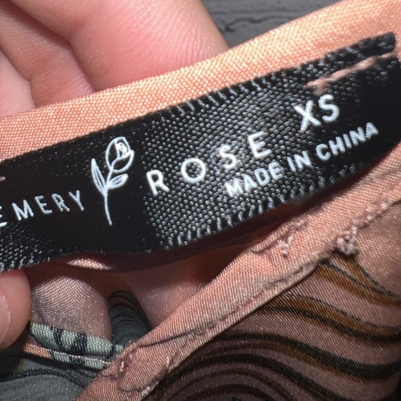 emery rose orange & green floral sleeveless blouse size XS - Picture 7 of 10